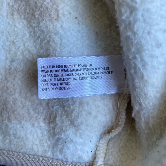 Cat & Jack Toddler Boy’s Cream Fleece Hoddie Jacket Size 12 Months - Picture 3 of 3